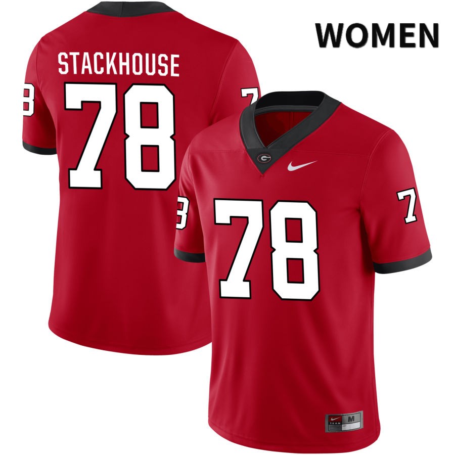 Georgia Bulldogs Women's Nazir Stackhouse #78 Red 2022 NIL Stitched College UGA Football Jersey 23YV012KU